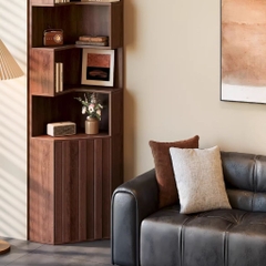 Kệ Sách Góc Chữ L Gỗ MDF Hiện Đại Cho Phòng Khách Phòng Ngủ 60x60x200cm Yapi-670