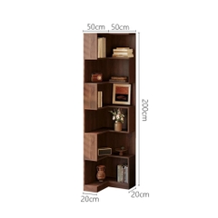 Kệ Sách Góc Chữ L Gỗ MDF Hiện Đại Cho Phòng Khách Phòng Ngủ 60x60x200cm Yapi-670