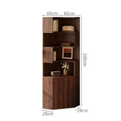 Kệ Sách Góc Chữ L Gỗ MDF Hiện Đại Cho Phòng Khách Phòng Ngủ 60x60x200cm Yapi-670