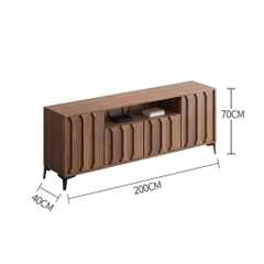 Kệ Tivi Phòng Khách Cánh Tủ Thanh Dọc Nổi 240x40x70cm Yapi-924