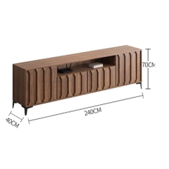 Kệ Tivi Phòng Khách Cánh Tủ Thanh Dọc Nổi 240x40x70cm Yapi-924