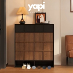 Tủ Giày Dép Gỗ Vân Gỗ Nổi Hiện Đại Nhiều Ngăn 160x39x110cm Yapi-336