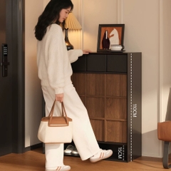 Tủ Giày Dép Gỗ Vân Gỗ Nổi Hiện Đại Nhiều Ngăn 160x39x110cm Yapi-336