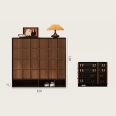 Tủ Giày Dép Gỗ Vân Gỗ Nổi Hiện Đại Nhiều Ngăn 160x39x110cm Yapi-336