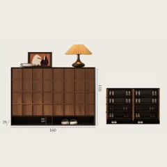 Tủ Giày Dép Gỗ Vân Gỗ Nổi Hiện Đại Nhiều Ngăn 160x39x110cm Yapi-336