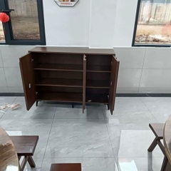 Tủ Trang Trí Vân Gỗ Nổi Hiện Đại Nhiều Ngăn Lưu Trữ 160x40x95cm Yapi-127