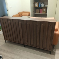 Tủ Trang Trí Vân Gỗ Nổi Hiện Đại Nhiều Ngăn Lưu Trữ 160x40x95cm Yapi-127