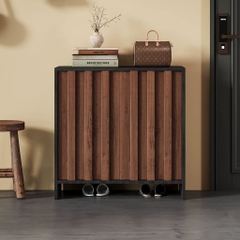 Tủ Giày Dép Gỗ Hiện Đại Cánh Vân Gỗ Dọc 150x38x95cm Yapi-332