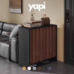 Tủ Giày Dép Gỗ Hiện Đại Cánh Vân Gỗ Dọc 150x38x95cm Yapi-332