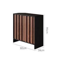 Tủ Giày Dép Gỗ Hiện Đại Cánh Vân Gỗ Dọc 150x38x95cm Yapi-332