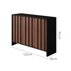 Tủ Giày Dép Gỗ Hiện Đại Cánh Vân Gỗ Dọc 150x38x95cm Yapi-332