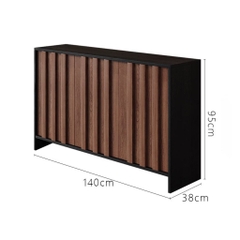 Tủ Giày Dép Gỗ Hiện Đại Cánh Vân Gỗ Dọc 150x38x95cm Yapi-332