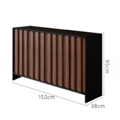 Tủ Giày Dép Gỗ Hiện Đại Cánh Vân Gỗ Dọc 150x38x95cm Yapi-332