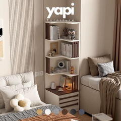 Kệ Sách Chữ L Nhiều Tầng Hiện Đại Kèm Ngăn Kéo 45x45x198cm Yapi-671