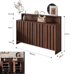 Tủ Giày Dép Cánh Vân Gỗ Dọc Hiện Đại 200x38x95cm Yapi-335