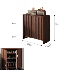 Tủ Giày Dép Cánh Vân Gỗ Dọc Hiện Đại 200x38x95cm Yapi-335