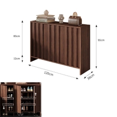 Tủ Giày Dép Cánh Vân Gỗ Dọc Hiện Đại 200x38x95cm Yapi-335