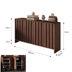 Tủ Giày Dép Cánh Vân Gỗ Dọc Hiện Đại 200x38x95cm Yapi-335