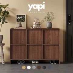 Tủ Giày Dép Gỗ Hiện Đại Nhiều Ngăn Thiết Kế Ô Vuông 160x40x95cm Yapi-334