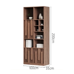 Kệ Sách Gỗ MDF Vân Gỗ Nổi Nhiều Ngăn, Trang Trí Phòng Khách 160x35x200cm Yapi-128