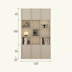 Kệ Sách Thanh Gỗ Dọc Nhiều Ngăn Hiện Đại  240x35x240cmYapi-673