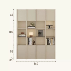 Kệ Sách Thanh Gỗ Dọc Nhiều Ngăn Hiện Đại  240x35x240cmYapi-673