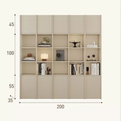 Kệ Sách Thanh Gỗ Dọc Nhiều Ngăn Hiện Đại  240x35x240cmYapi-673