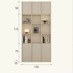 Kệ Sách Thanh Gỗ Dọc Nhiều Ngăn Hiện Đại  240x35x240cmYapi-673