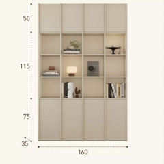 Kệ Sách Thanh Gỗ Dọc Nhiều Ngăn Hiện Đại  240x35x240cmYapi-673