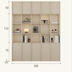 Kệ Sách Thanh Gỗ Dọc Nhiều Ngăn Hiện Đại  240x35x240cmYapi-673