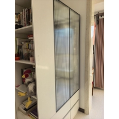 Tủ Quần Áo Cánh Kính Sóng Hiện Đại Tích Hợp Kệ Sách Và Ngăn Kéo 100x50x200cm Yapi-264
