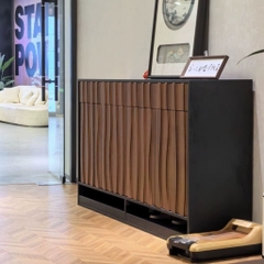 Tủ Giày Kết Hợp Giá Treo Đa Năng Vân Gỗ Sóng Hiện Đại 160x40x200cm Yapi-337