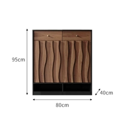 Tủ Giày Kết Hợp Giá Treo Đa Năng Vân Gỗ Sóng Hiện Đại 160x40x200cm Yapi-337