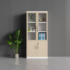 Tủ Tài Liệu Văn Phòng Cánh Kinh Nhiều Ngăn Hiện Đại 200x40x200cm Yapi-TTL001