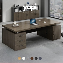 Bàn Làm Việc Lãnh Đạo Gỗ MDF Kèm Ngăn Kéo, Nội Thất Văn Phòng 180x80x75cm Yapi-BLD007