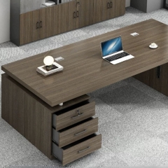 Bàn Làm Việc Lãnh Đạo Gỗ MDF Kèm Ngăn Kéo, Nội Thất Văn Phòng 180x80x75cm Yapi-BLD007