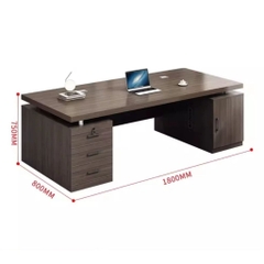 Bàn Làm Việc Lãnh Đạo Gỗ MDF Kèm Ngăn Kéo, Nội Thất Văn Phòng 180x80x75cm Yapi-BLD007