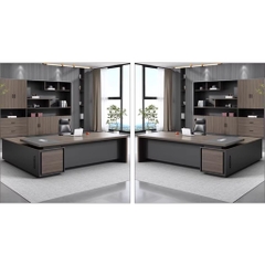 Bàn Làm Việc Lãnh Đạo Chữ L, Phối Màu Hiện Đại Cho Văn Phòng 180x160x75cm Yapi-BLD008