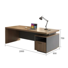 Bàn Làm Việc Lãnh Đạo Nội Thất Văn Phòng Hiện Đại 200x80x75cm Yapi-BLD010