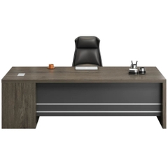 Bàn Làm Việc Lãnh Đạo Hiện Đại Màu Xám, Kèm Tủ Phụ 200x80x75cm Yapi-BLD013