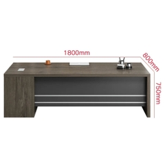 Bàn Làm Việc Lãnh Đạo Hiện Đại Màu Xám, Kèm Tủ Phụ 200x80x75cm Yapi-BLD013