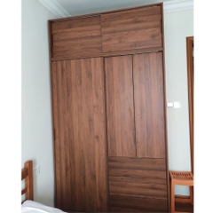 Tủ Quần Áo Cánh Lùa Gỗ MDF Tích Hợp Kệ Trang Trí Và Tủ Phụ 200x60x250 Yapi-265
