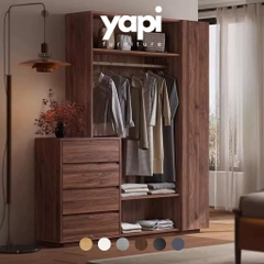 Tủ Quần Áo Hệ Mở Đa Năng Tích Hợp Tab Ngăn Kéo 140x50x180cm Yapi-266