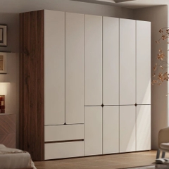 Tủ Quần Áo Gỗ MDF Thiết Kế Cánh Bo Tròn Sang Trọng 200x60x240cm Yapi-267