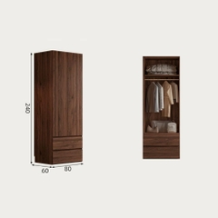 Tủ Quần Áo Gỗ MDF Kèm Ngăn Kéo Tiện Lợi Cho Phòng Ngủ 200x60x240 Yapi-268
