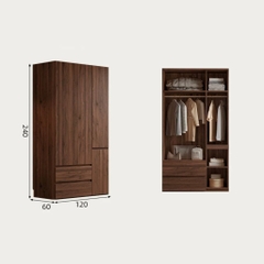 Tủ Quần Áo Gỗ MDF Kèm Ngăn Kéo Tiện Lợi Cho Phòng Ngủ 200x60x240 Yapi-268