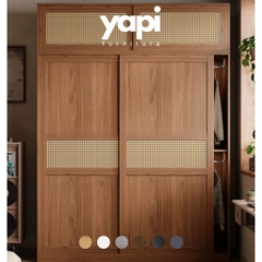 Tủ Quần Áo Cửa Lùa Cánh Mây Đơn Giản Phòng Ngủ 240x60x248cm Yapi-271