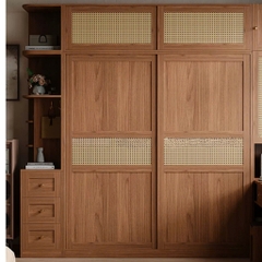 Tủ Quần Áo Cửa Lùa Cánh Mây Đơn Giản Phòng Ngủ 240x60x248cm Yapi-271