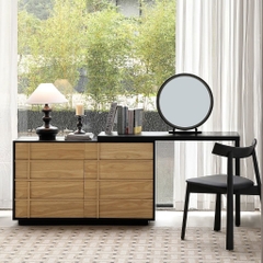 Bàn Trang Điểm Chữ L Gỗ MDF Phong Cách Hiện Đại Tích Hợp Tủ Ngăn Kéo 120x40x75cm Yapi-809