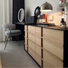 Bàn Trang Điểm Chữ L Gỗ MDF Phong Cách Hiện Đại Tích Hợp Tủ Ngăn Kéo 120x40x75cm Yapi-809